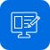 Content editing icon: Monitor with document and pencil.