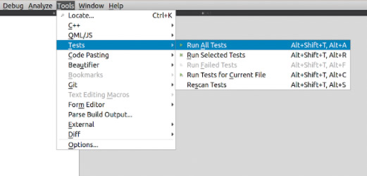 Qt Creator CTest