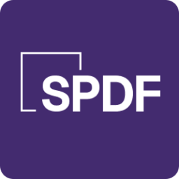 SPDF logo on a purple background.