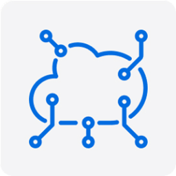Cloud computing network icon.