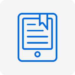 E-reader graphic with a bookmark.