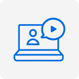 Online video lesson on a laptop.