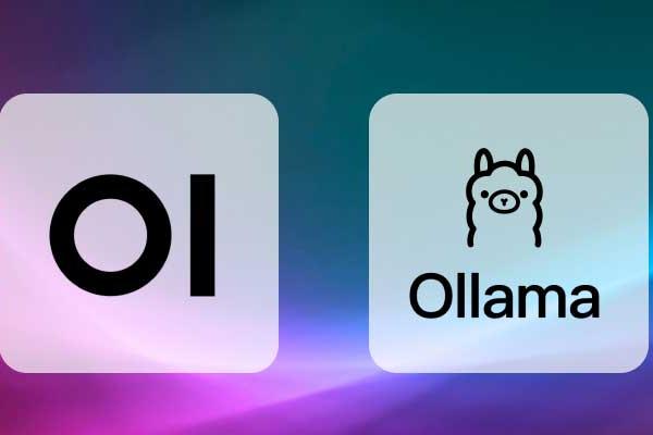 Two app icons: "OI" logo and "Ollama" logo with a llama head.